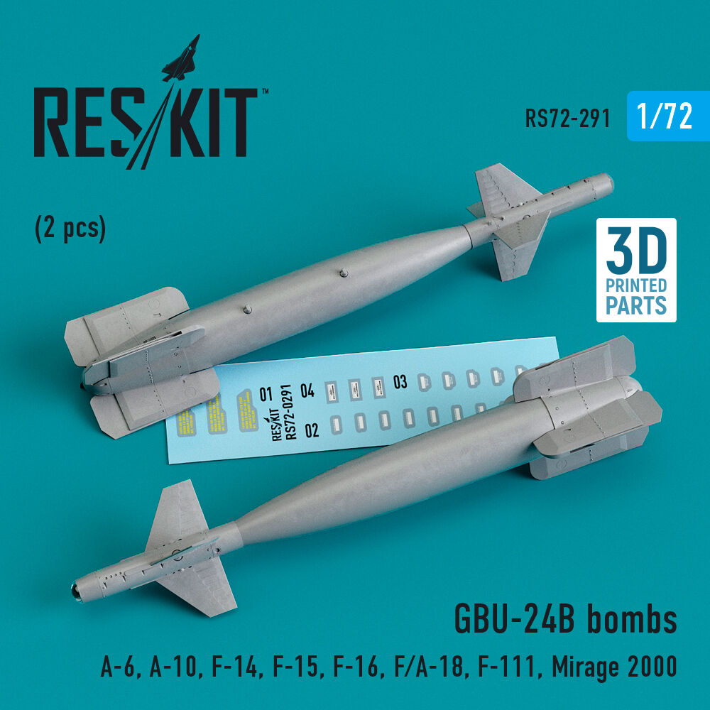 GBU-24B bombs (2 pcs) (A-6, A-10, F-14, F-15, F-16, F/A-18, F-111, Mirage 2000) (3D Printed)
