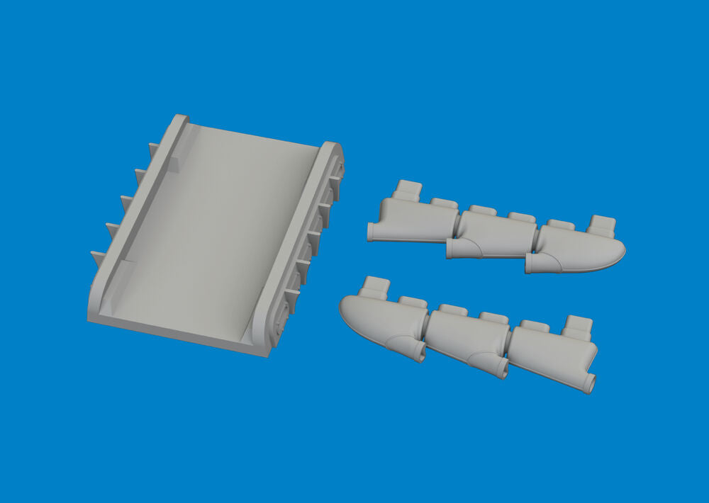 Spitfire Mk.I/II/V three-stacks exhaust rounded PRINT for IBG