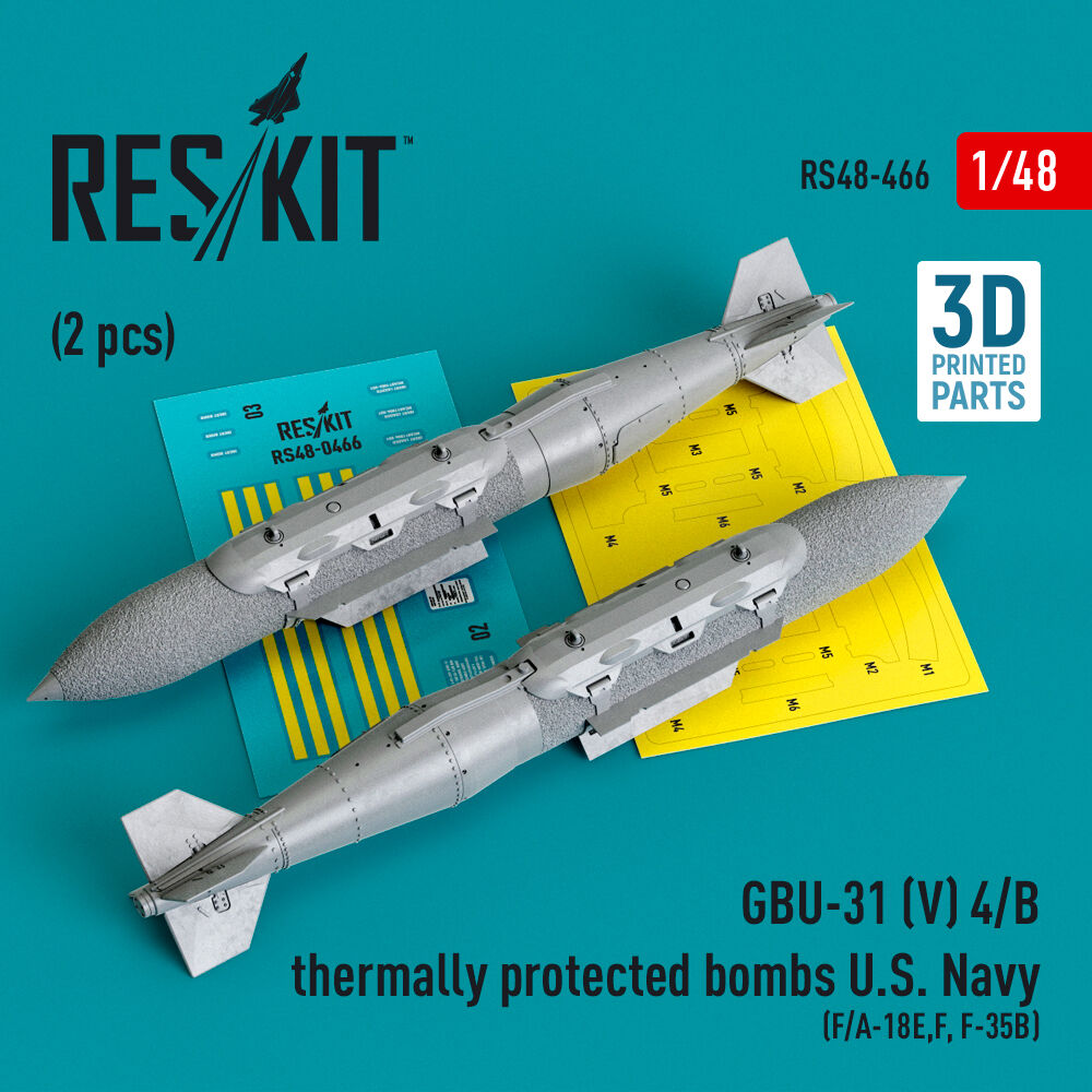 GBU-31 (V) 4/B thermally protected bombs U.S. Navy (2 pcs) (F/A-18E,F, F-35B) (3D Printed)