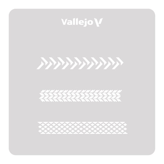 Vallejo Stencils: Tyre Marks 125 x 125 mm