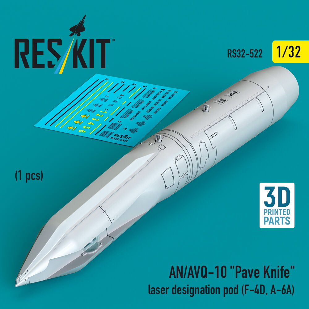 AN/AVQ-10 Pave Knife laser designation pod (1 pcs) (F-4D, A-6A) (3D Printed)