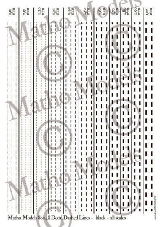 Decal Dashed Lines - black