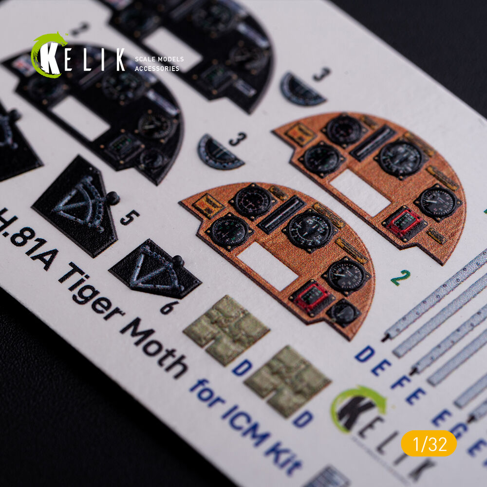 DH.81A Tiger Moth - Interior 3D Decal for ICM kit
