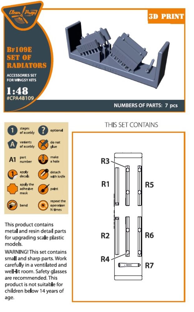 Bf-109E set of radiators for Wingsy Kits