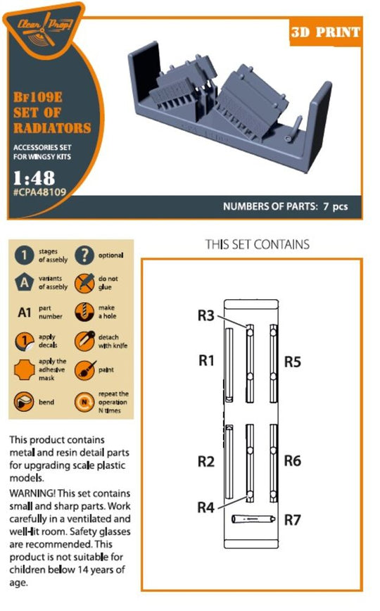 Bf-109E set of radiators for Wingsy Kits