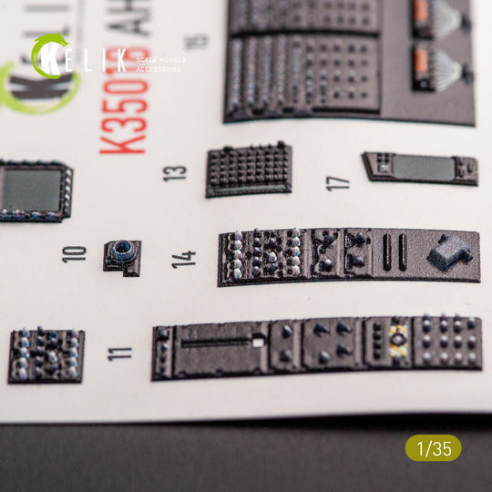 AH-64D Apache interior 3D decals for Takom kit