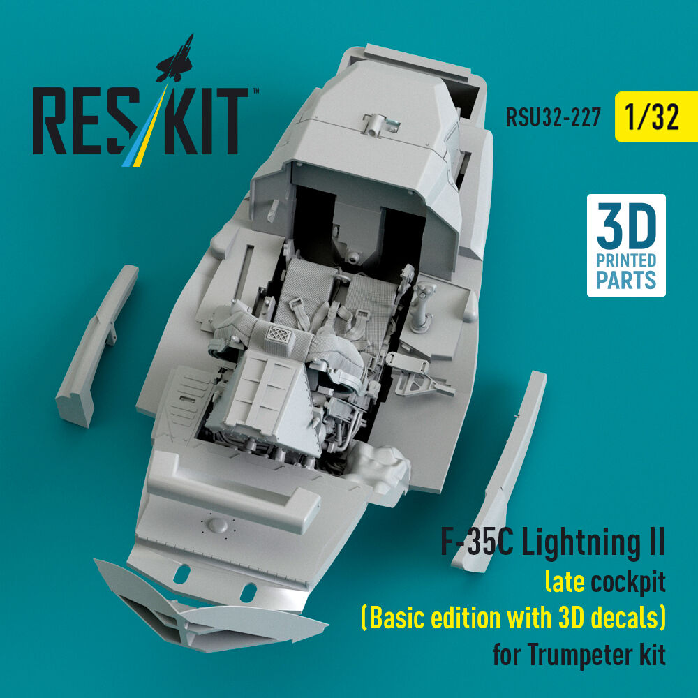 F-35C Lightning II late cockpit (Basic edition with 3D decals) for Trumpeter kit (3D Printed)