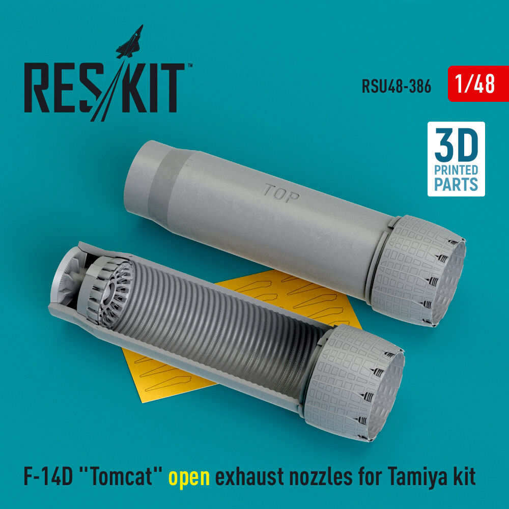 F-14D Tomcat open exhaust nozzles for Tamiya kit (3D Printed)