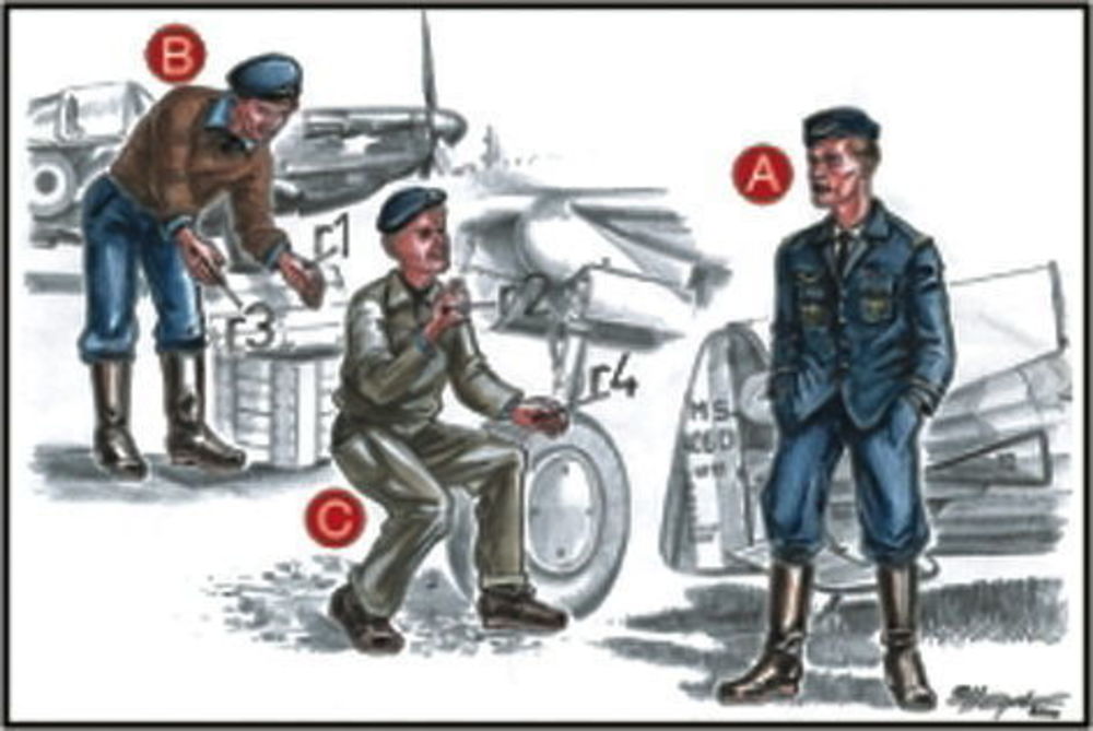 Französische Mechaniker und Pilot