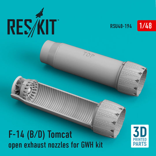 F-14 (B,D) Tomcat open exhaust nozzles for GWH kit (3D Printed)