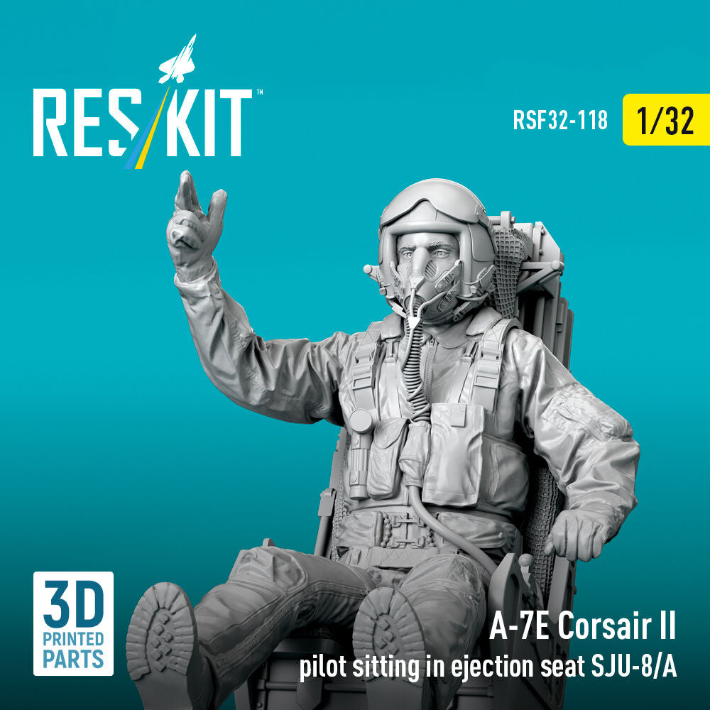 A-7E Corsair II pilot sitting in ejection seat SJU-8/A (3D Printed)