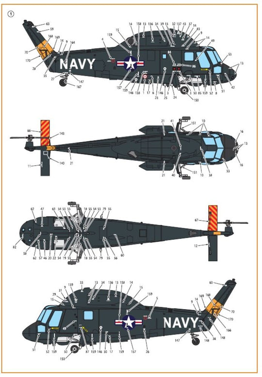 UH-2/SH-2 Seasprite (early version) technical stencils