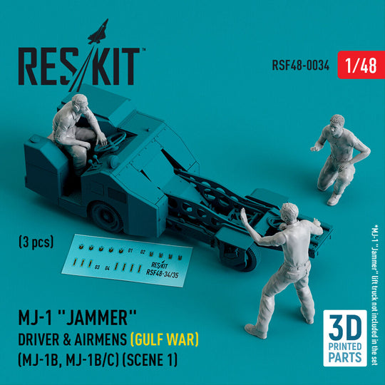 MJ-1 Jammer Driver & airmens (Gulf War) (MJ-1B, MJ-1B/C) (scene 1) (3 pcs) (3D Printed)