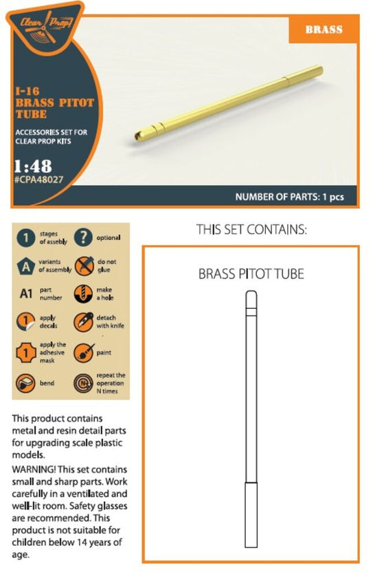 I-16 brass pitot tube