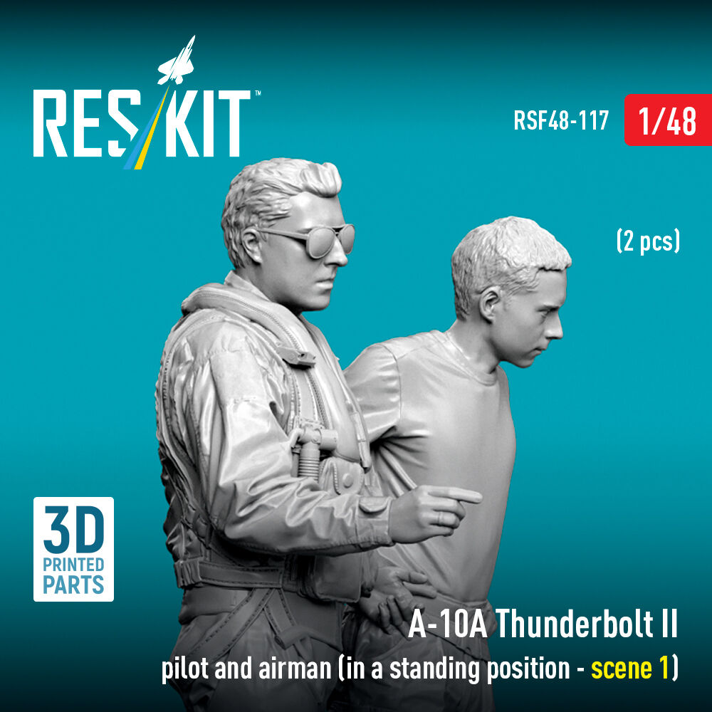 A-10? Thunderbolt II pilot and airman (in a standing position - scene 1) (2 pcs) (3D Printed)