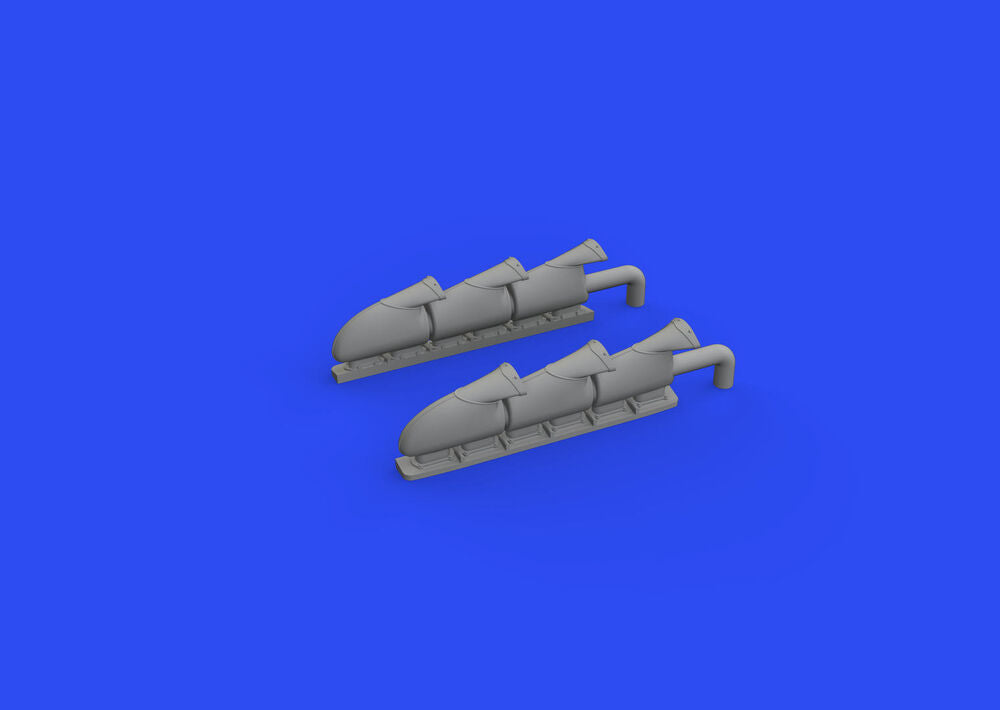 Spitfire Mk.V three-stacks exhausts fishtail 1/48 for EDUARD