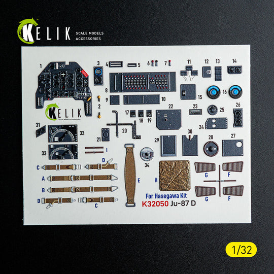 Ju-87D - interior 3D decals for Hasegawa kit