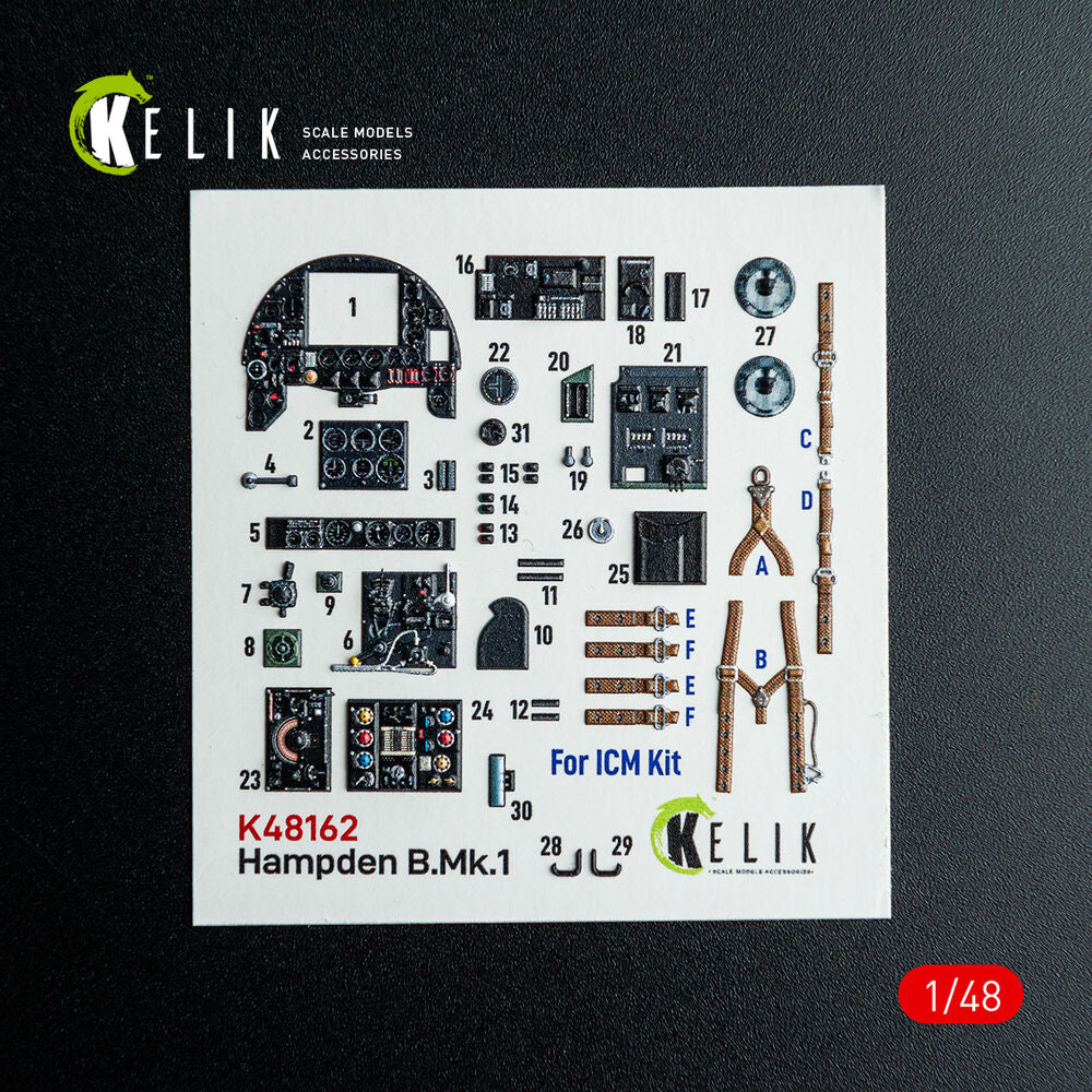 Hampden B.Mk.1 - interior 3D decals for ICM kit