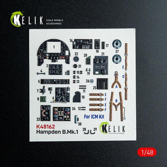 Hampden B.Mk.1 - interior 3D decals for ICM kit