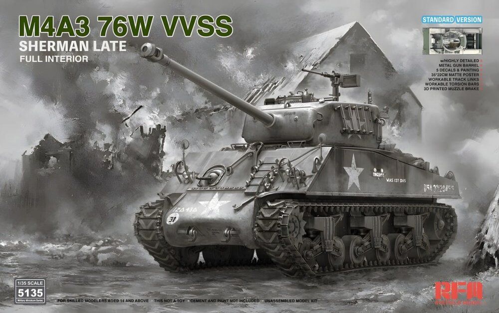 M4A3 76W VVSS Sherman Late Standard Version Full Interior