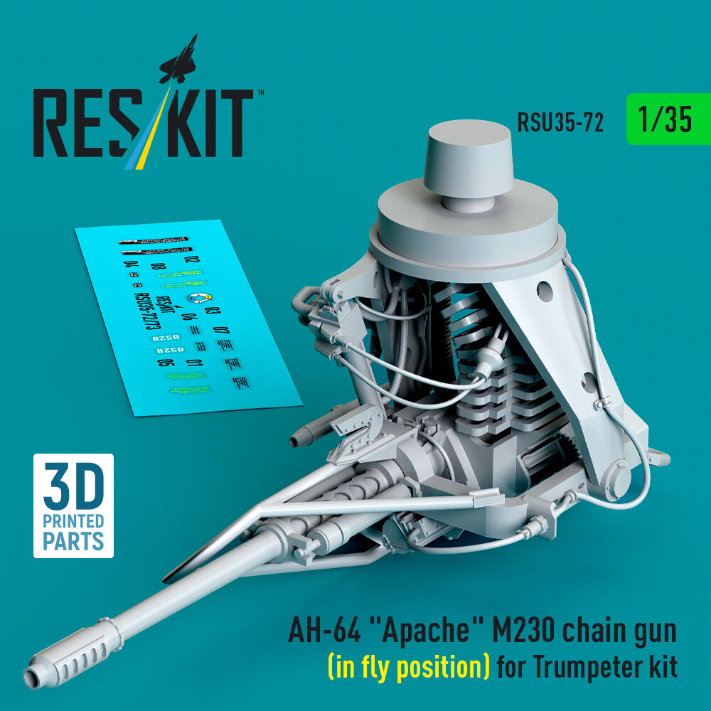 AH-64 Apache M230 chain gun (in fly position) for Trumpeter kit (3D Printed)
