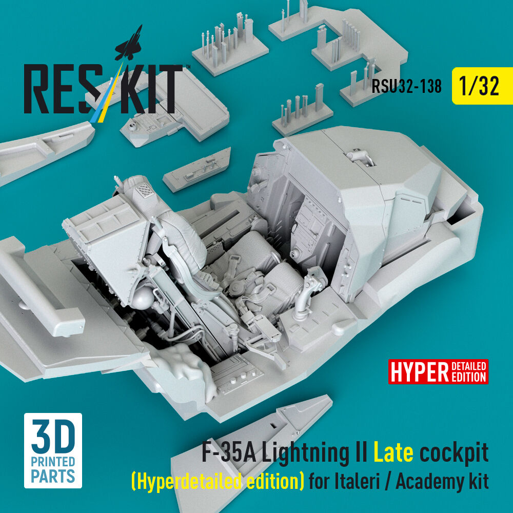 F-35A Lightning II Late cockpit (Hyperdetailed edition) for Italeri / Academy kit (3D Printed)