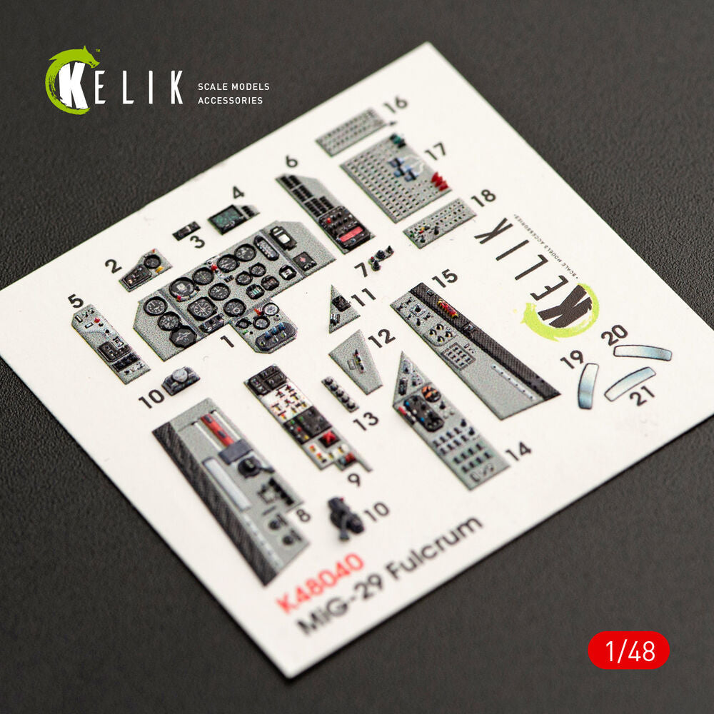 MiG-29A (9-12) Fulcrum interior 3D decals for GWH kit