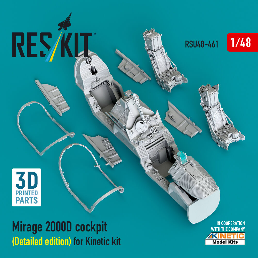 Mirage 2000D cockpit (Detailed edition) for Kinetic kit (3D Printed)