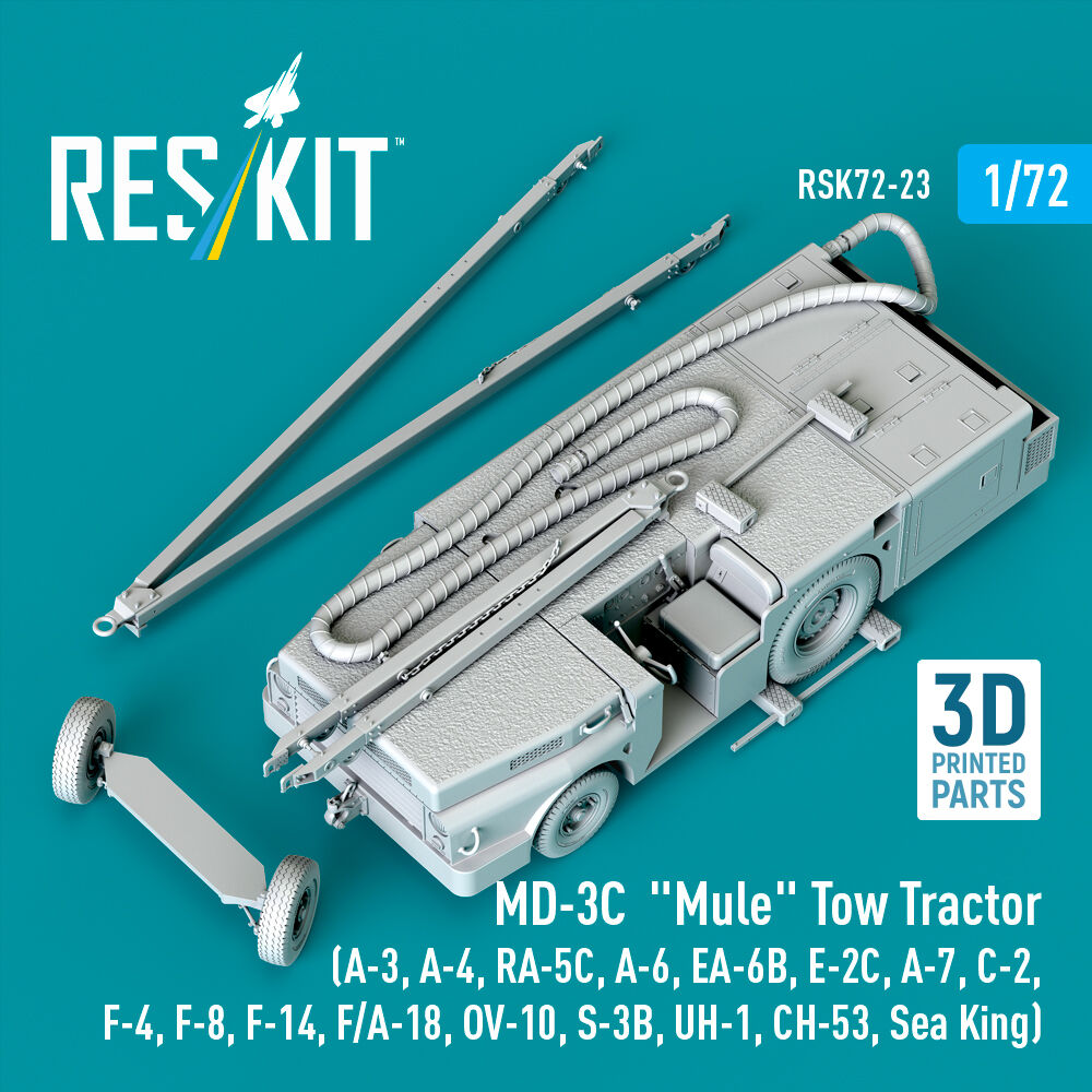 MD-3? Mule Tow Tractor (A-3, A-4, RA-5C, A-6, EA-6B, E-2C, A-7, C-2, F-4, F-8, F-14, F/A-18, OV-10, S-3B, UH-1, CH-53, Sea King) (3D Printed model kit)
