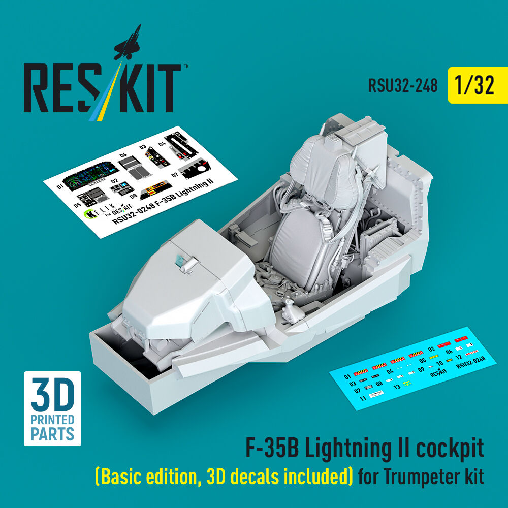 ?F-35B Lightning II cockpit (Basic edition, 3D decals included) (3D Printed) for Trumpeter
