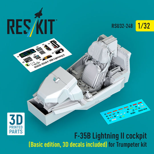 ?F-35B Lightning II cockpit (Basic edition, 3D decals included) (3D Printed) for Trumpeter