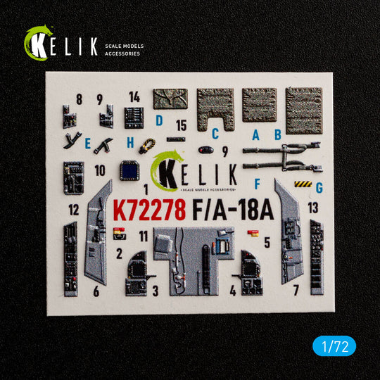 F/A-18A - interior 3D decals for Academy 12411