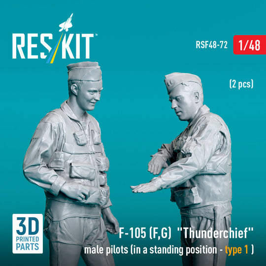 F-105 (F, G) Thunderchief male pilots (in a standing position - type 1) (2 pcs) (3D Printed)
