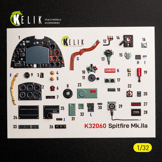 Spitfire Mk.IIa - interior 3D decals for Revell