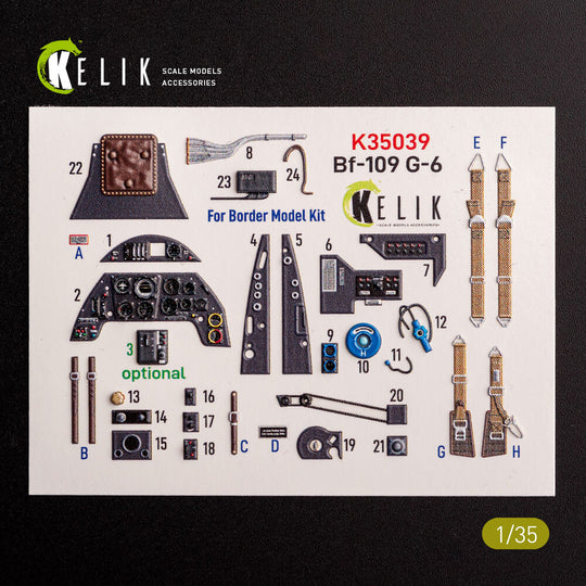 Bf-109 G-6 - interior 3D decals for Border Models kit