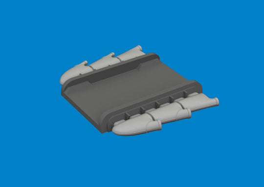 Spitfire Mk.I/II/V three-stacks exhaust rounded PRINT for IBG