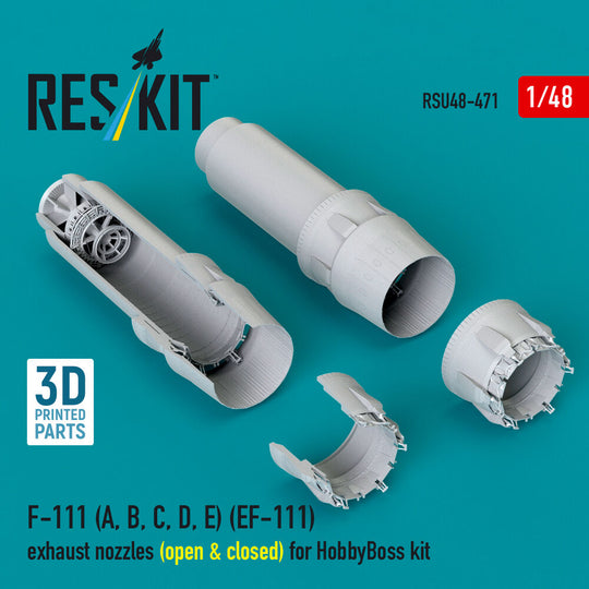 F-111 (A, B, C, D, E) (EF-111) exhaust nozzles (open & closed) for HobbyBoss kit (3D Printed)