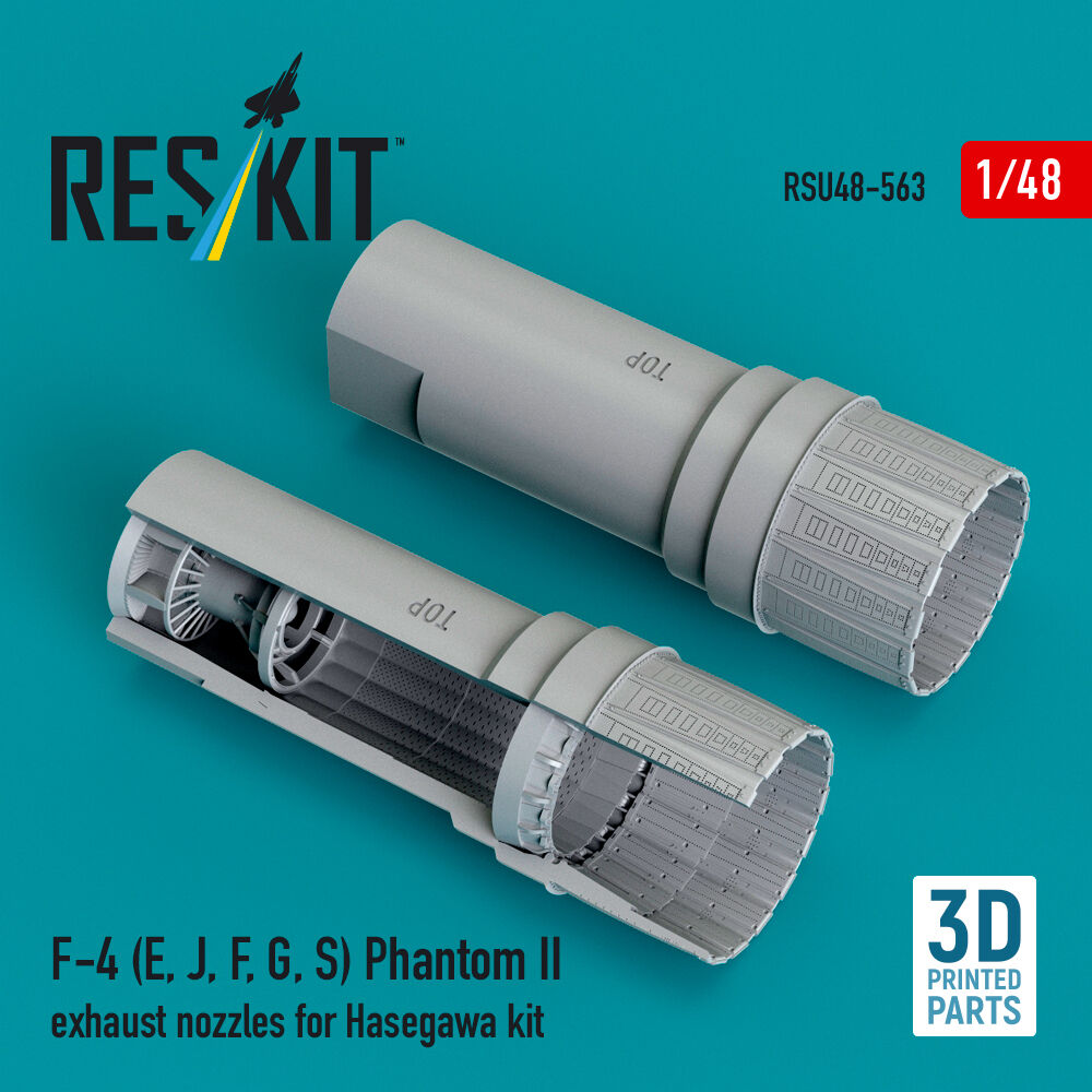 F-4 (E, J, F, G, S) Phantom II exhaust nozzles for Hasegawa kit (3D Printed)