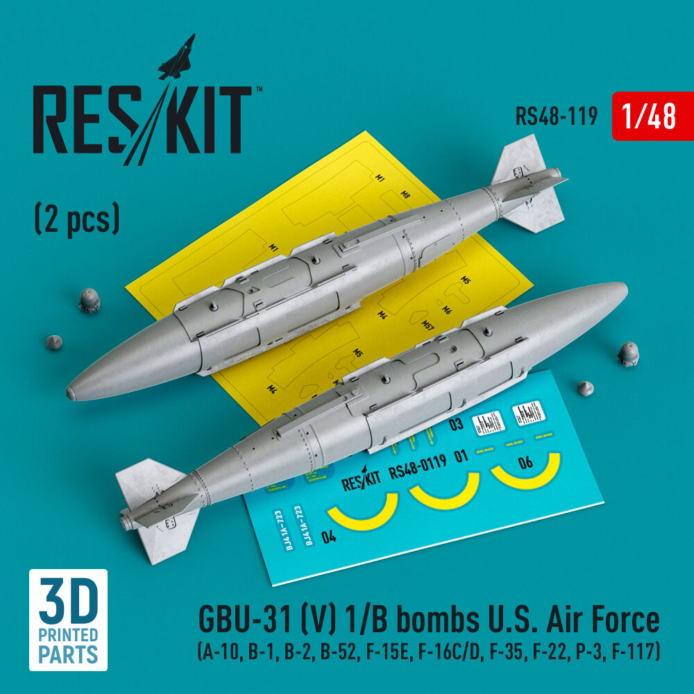 GBU-31 (V) 1/B bombs U.S. Air Force (2 pcs) (A-10, B-1, B-2, B-52, F-15E, F-16C/D, F-35, F-22, P-3, F-117) (3D Printed)