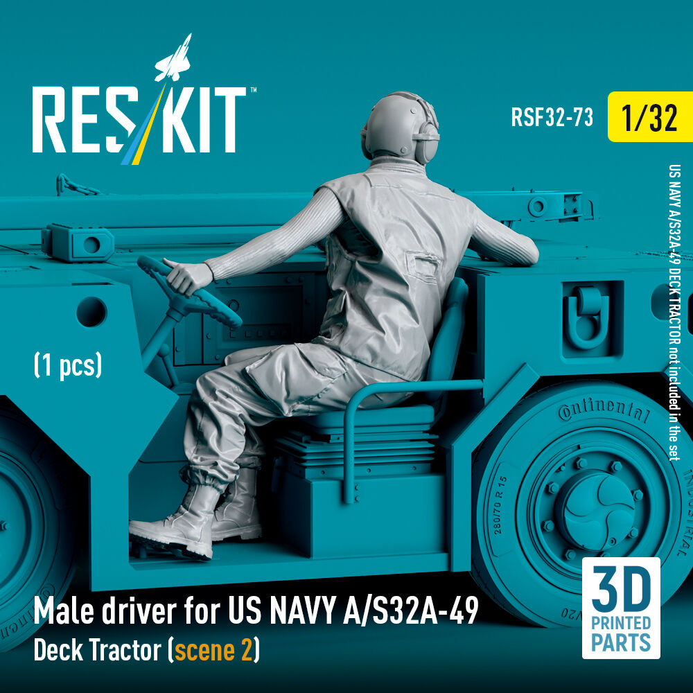 Male driver for US NAVY A/S32A-49 Deck Tractor (scene 2) (1 pcs) (3D Printed)