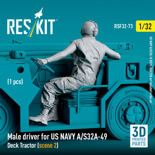 Male driver for US NAVY A/S32A-49 Deck Tractor (scene 2) (1 pcs) (3D Printed)