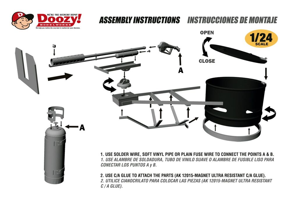 UNIVERSAL STEEL DRUM HATCH WITH FLAMETHROWER MOUNT / LANZALLAMAS POST APOCALÍPTICO CON MONTURA DE TAMBOR