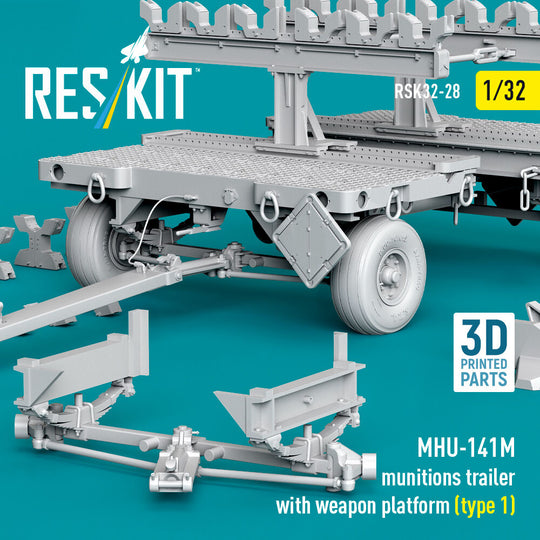 MHU-141M munitions trailer with weapon platform (type 1) (3D Printed model kit)