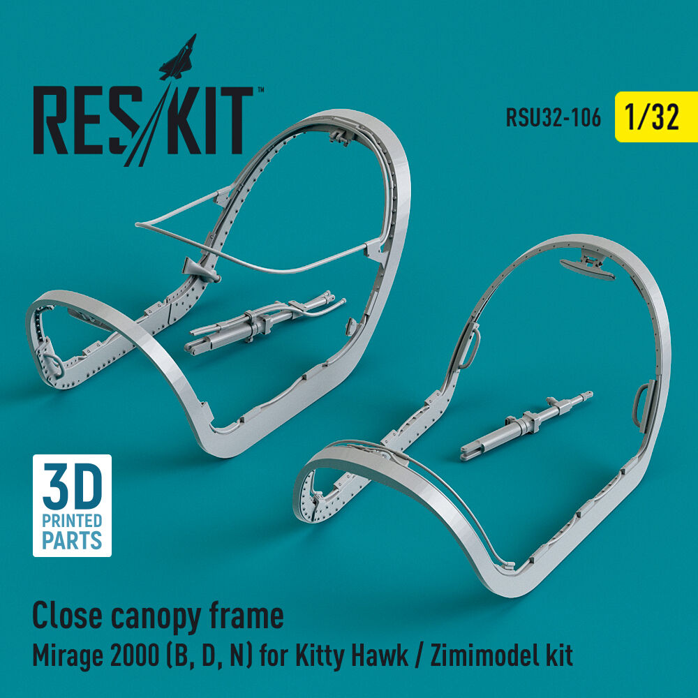 Close canopy frame Mirage 2000 (B,D,N) for Kitty Hawk / Zimimodel kit (3D Printed)