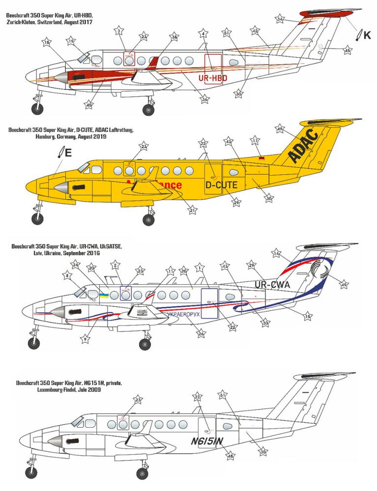 Beechcraft 350 King Air (4 camo schemes)
