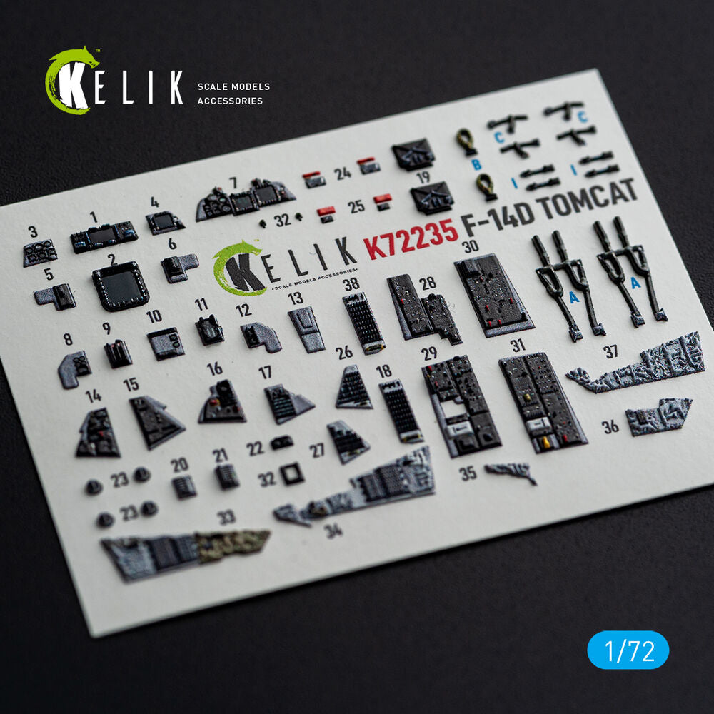 F-14D Tomcat - interior 3D decals for Tamiya