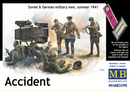 Accident. Soviet & German military men,
