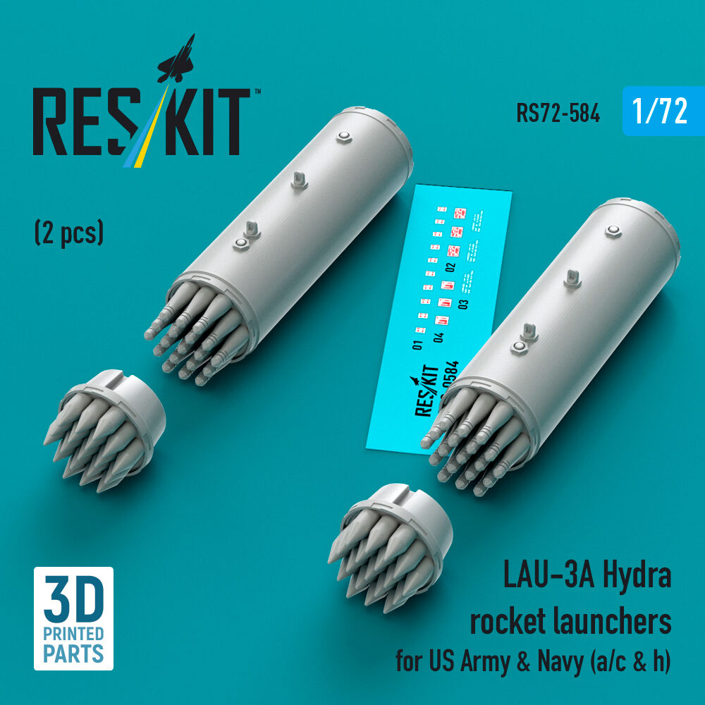 LAU-3A Hydra rocket launchers for US Army & Navy (a/c & h) (2pcs) (3D Printed)