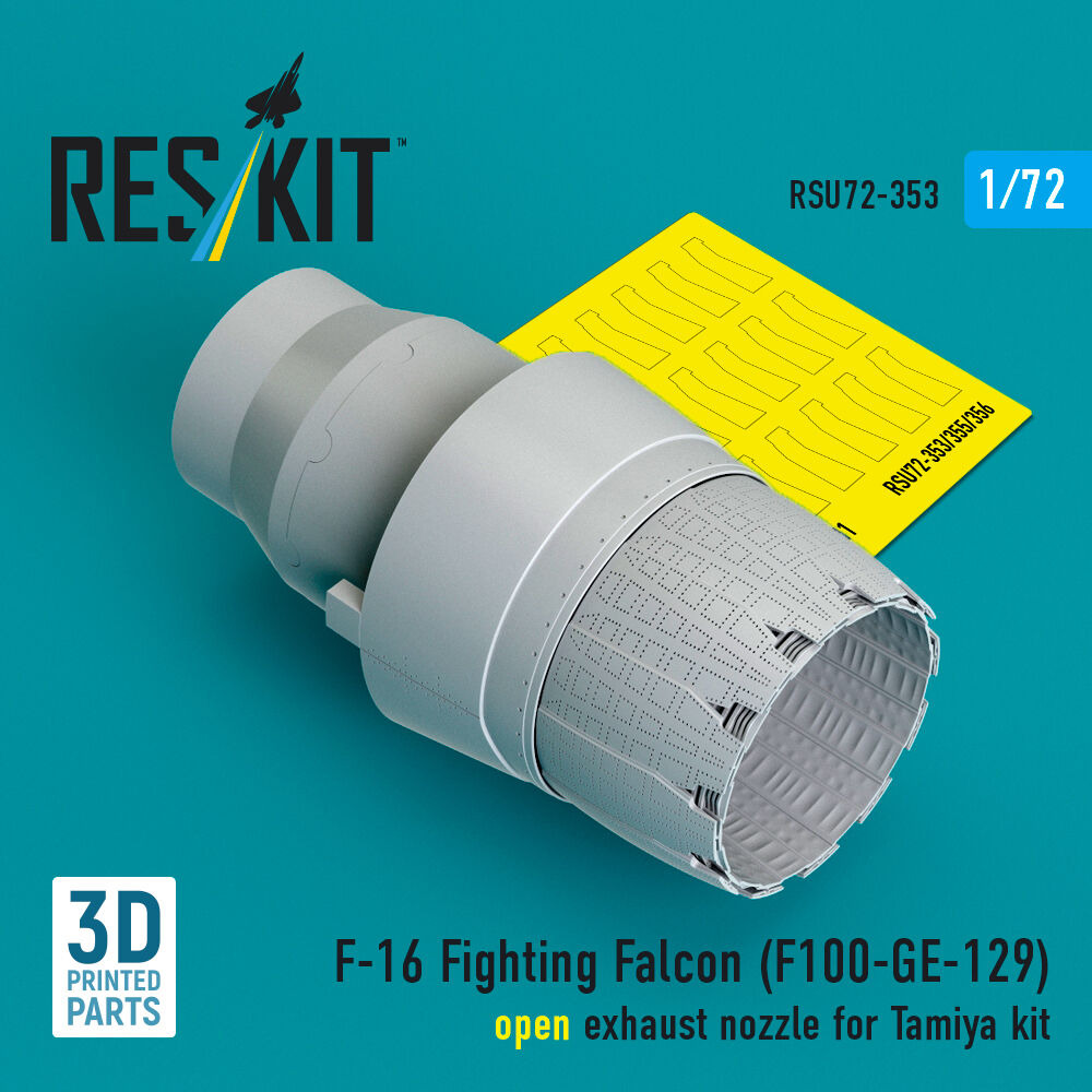 F-16 Fighting Falcon (F110-GE-129) open exhaust nozzle (3D Printed) for Tamiya
