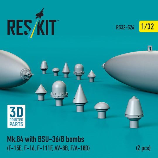Mk.84 with BSU-36/B bombs (2 pcs) (F-15E, F-16, F-111F, AV-8B, F/A-18D) (3D Printed)